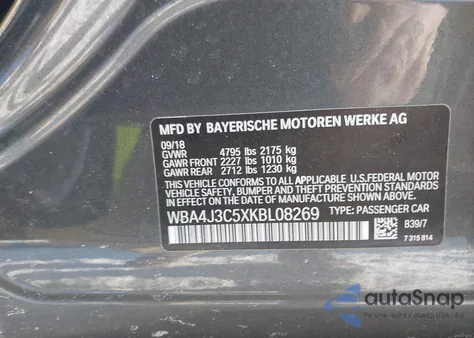 2019 BMW 430I Gran Coupe xDrive z USA, uszkodzony, nr VIN WBA4J3C5XKBL08269